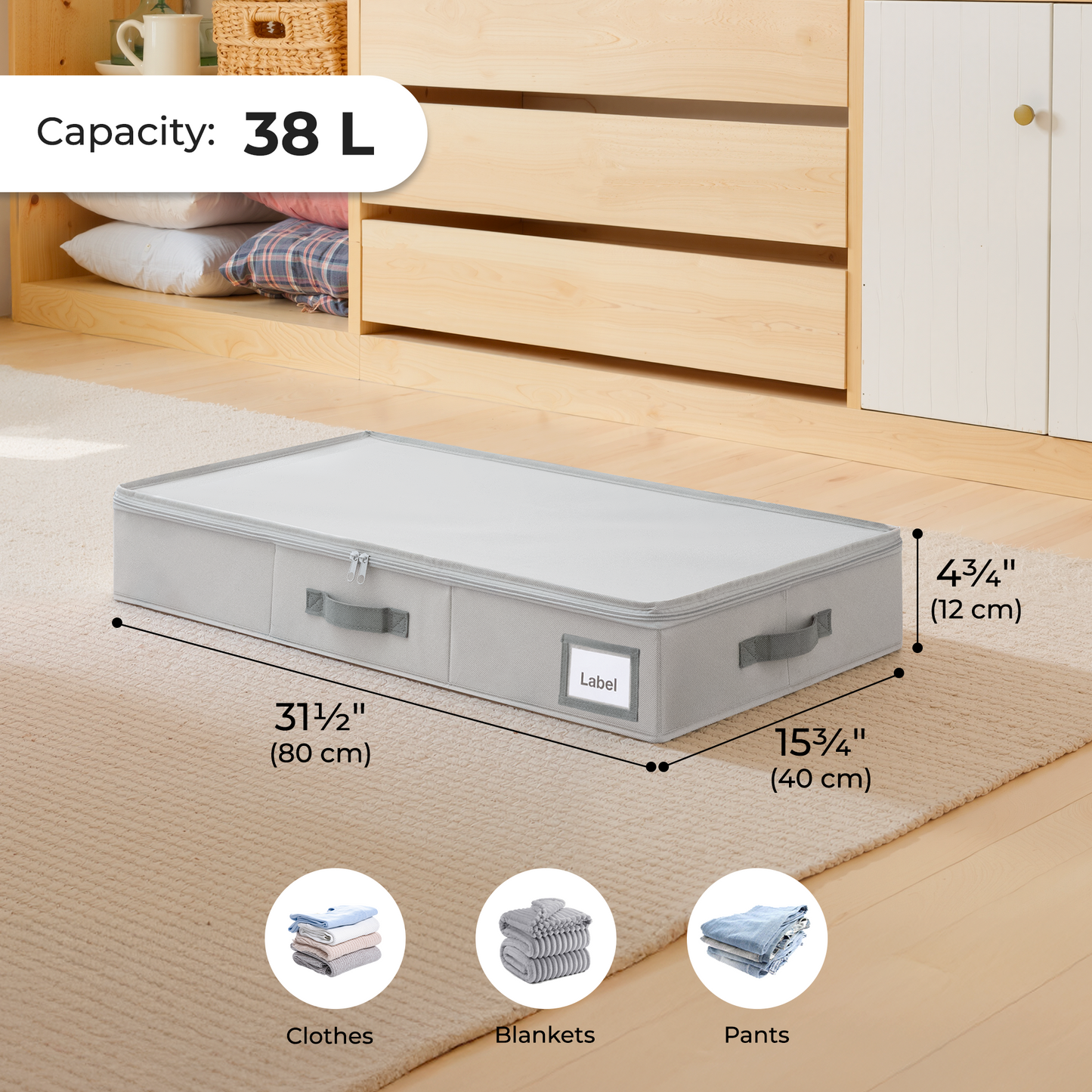 Under Bed Storage Container with Lid