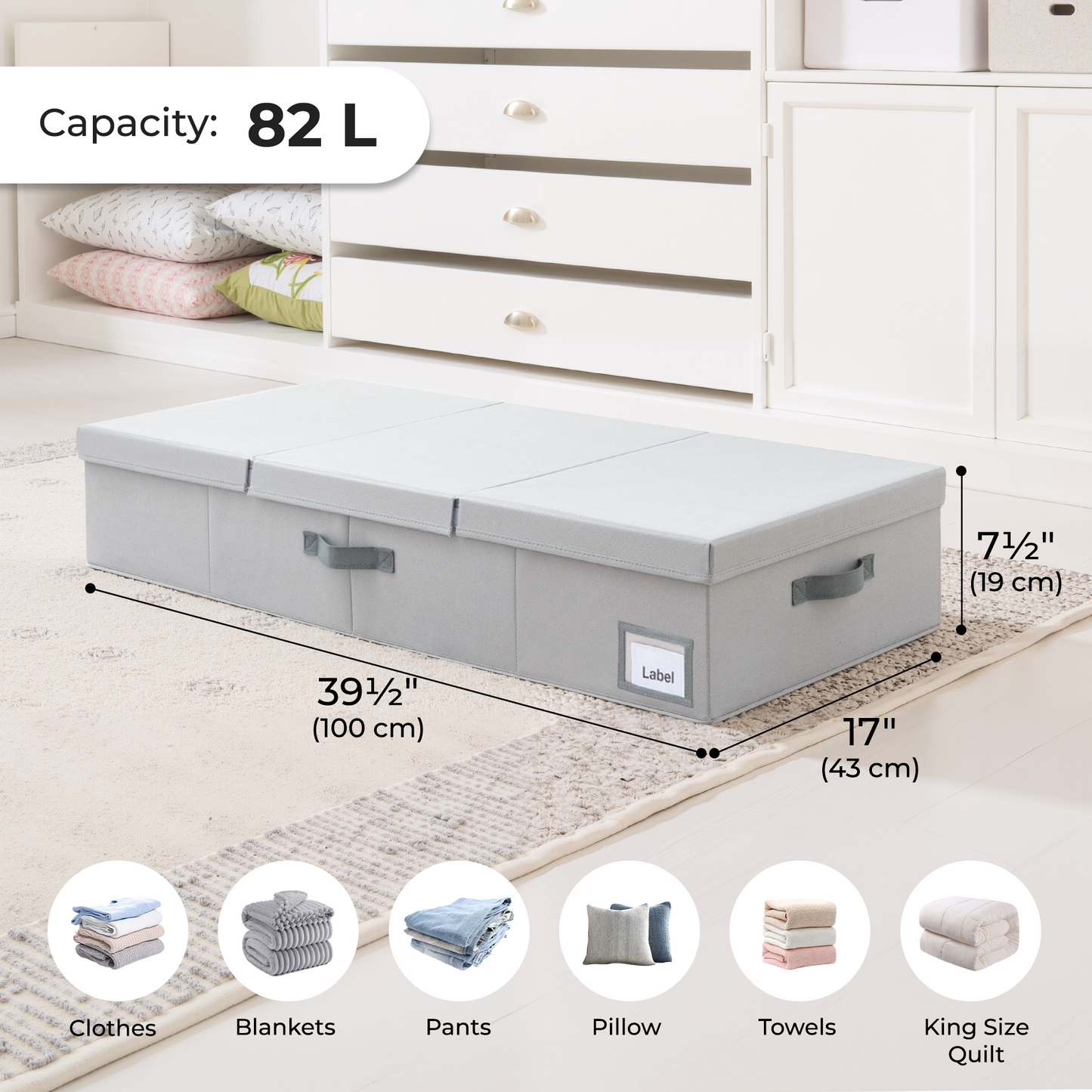 Foldable Organizer with Tri-Fold Lid