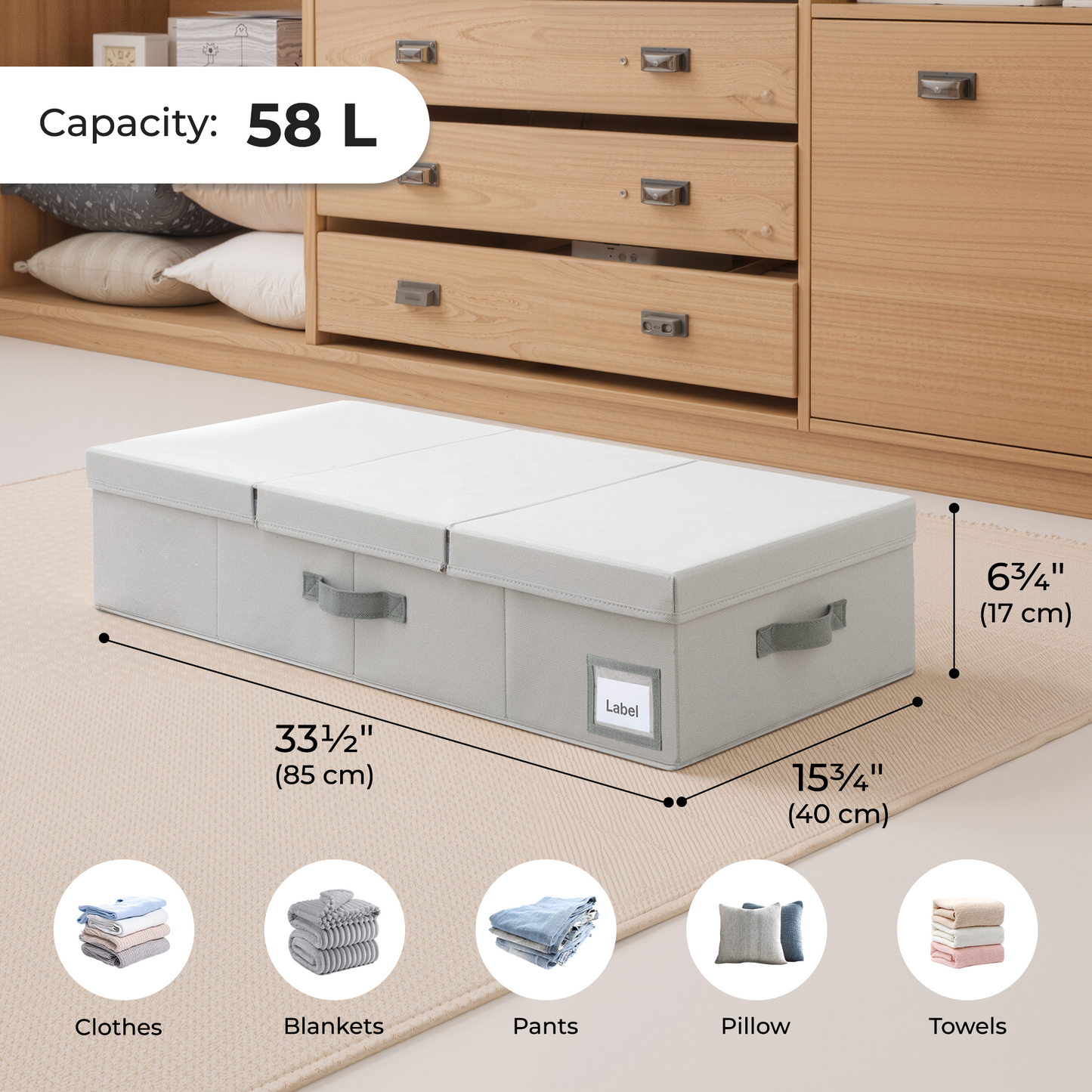 Foldable Organizer with Tri-Fold Lid