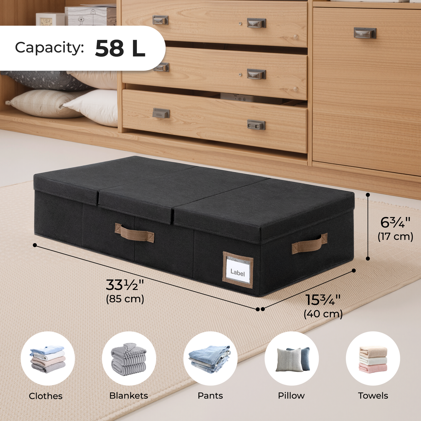 Foldable Organizer with Tri-Fold Lid
